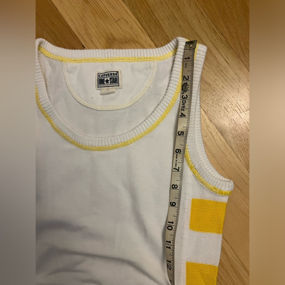 New Juniors Extra Small Yellow and White Striped Converse Top - Picture 11 of 11